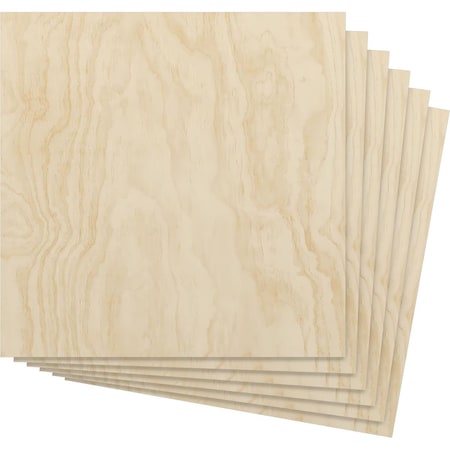 Ekena Millwork 7 3/4W x 7 3/4H x 3/8T Wood Hobby Boards, Birch, 6PK HBW08X08X375BBI